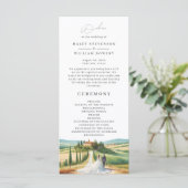 Toscane Italie Aquarelle Skyline Wedding Programme (Debout devant)