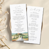 Toscane Italie Aquarelle Skyline Wedding Programme