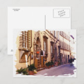 Toscane. Italië. Cortona. Briefkaart (Voorkant / Achterkant)