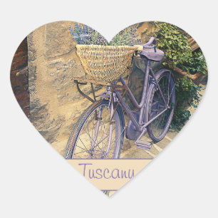 Toscane. Italië. Cortona. Fietsen. Hart Sticker