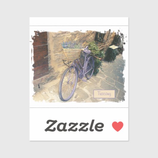 Toscane. Italië. Cortona. Fietsen. Sticker (Vel)