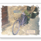 Toscane. Italië. Cortona. Fietsen. Sticker (Voorkant)
