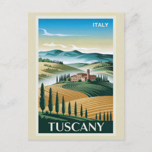 Toscane Italië Italiaans Villa Retro Reizen Briefkaart
