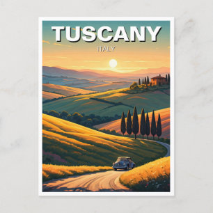 Toscane Italië Landelijke zonsondergang Briefkaart