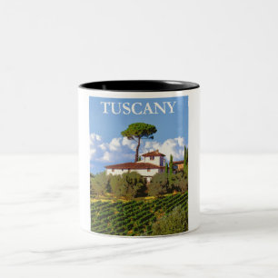 Toscane Italië Poster Tweekleurige Koffiemok