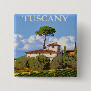 Toscane Italië Poster Vierkante Button 5,1 Cm