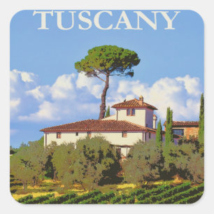 Toscane Italië Poster Vierkante Sticker