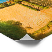 Toscane, Italie Poster Vintage voyage (Coin)