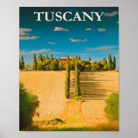 Toscane, Italie Poster Vintage voyage