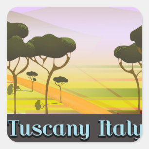 Toscane Italië reis landschap. Vierkante Sticker