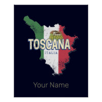 Toscane Italië Retro Regio kaart Fattoria