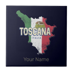 Toscane Italië Retro Regio kaart  Fattoria Tegeltje