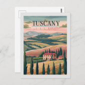 Toscane Italië Retro Reizen Briefkaart (Voorkant / Achterkant)