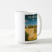 Toscane Italië Retro Vintage Travel Poster Koffiemok (Voorkant rechts)