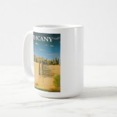 Toscane Italië Retro Vintage Travel Poster Koffiemok (Voorkant links)