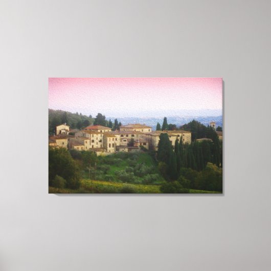 Toscane Italië Waterverf Effect Stretched Canvas (Voorkant)