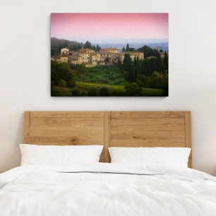 Toscane Italië Waterverf Effect Stretched Canvas Afdruk