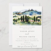 Toscane Italië Waterverf Landschap Couples Shower Kaart (Voorkant)