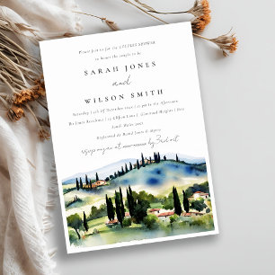 Toscane Italië Waterverf Landschap Couples Shower Kaart