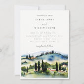 Toscane Italië Waterverf Landschap Weddenschap Kaart (Voorkant)