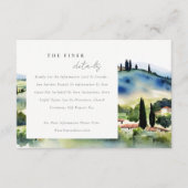 Toscane Italië Waterverf Landschap Weduwschap Deta Informatiekaartje (Voorkant)