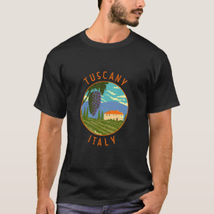 Toscane Italië Wijngaard Vervuild Rond T-shirt