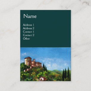TOSCANE LANDSCHAP, ANTIEK MIDDELEEUWSE DORP VISITEKAARTJE