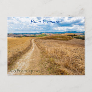 Toscane landschap langs via Francigena, Italië Pos Briefkaart