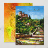 TOSCANE LANDSCHAP, rode groene gele gouden vonken Kaart (Voorkant / Achterkant)