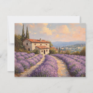 Toscane lavendelveld met stenen huisje briefkaart