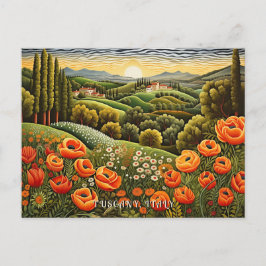 Toscane Lente Landschap Schilderij Italië Reizen K Briefkaart