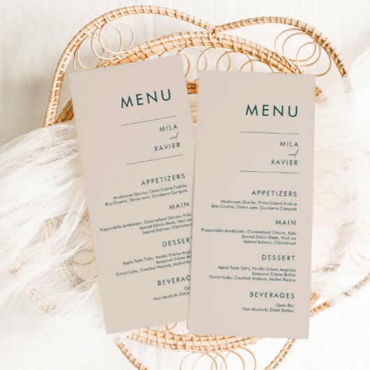 Toscane | Menu Mariage minimaliste moderne