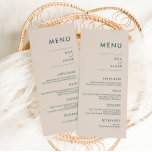 Toscane | Menu Mariage minimaliste moderne<br><div class="desc">Ce design de menu simple et élégant comprend une typographie sans serif minimaliste moderne,  des couleurs bohème magnifiquement rustiques qui ne fournissent que l'information qui sert un but. Réunissez vos proches autour d'un beau repas avec notre collection chic et simple en terre cuite toscane.</div>