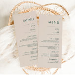 Toscane | Menu Mariage minimaliste moderne<br><div class="desc">Ce design de menu simple et élégant comprend une typographie sans serif minimaliste moderne,  des couleurs bohème magnifiquement rustiques qui ne fournissent que l'information qui sert un but. Réunissez vos proches autour d'un beau repas avec notre collection chic et simple en terre cuite toscane.</div>
