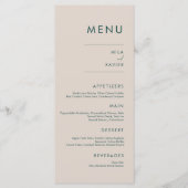 Toscane | Menu Mariage minimaliste moderne (Devant)