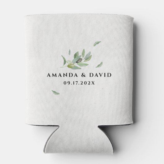 Toscane olijfbladeren tak-dank u blikjeskoeler (Achterkant)