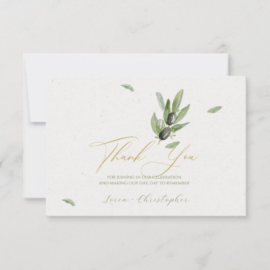 Toscane Olive Leaves Branch-Dank u kaart (Voorkant)