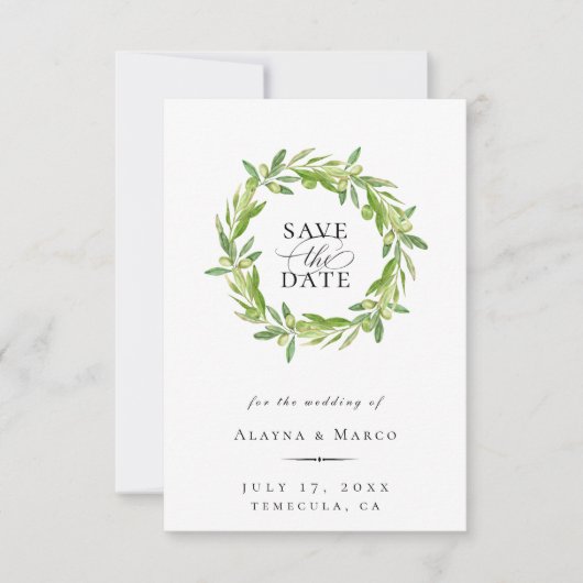 Toscane Olive met de datum waarop Aankondiging (Voorkant)
