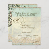 Toscane Olive Tree n Swirl - Weddenschap met RSVP (Voorkant / Achterkant)