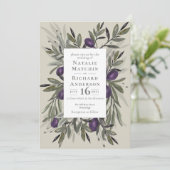 Toscane Oliving Wedding Invite Kaart (Staand voorkant)