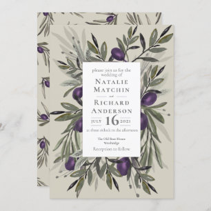 Toscane Oliving Wedding Invite Kaart
