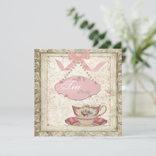 Toscane Pays Fête des mariées Tea Party Invitation (Debout devant)