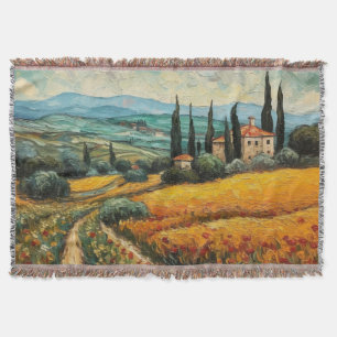 Toscane platteland Italië van Gogh stijl Deken