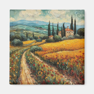 Toscane platteland Italië van Gogh stijl Magneet