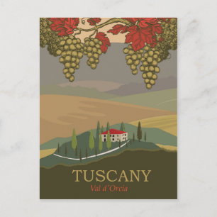Toscane, regio Val d'Orcia, Italië, reizen Briefkaart