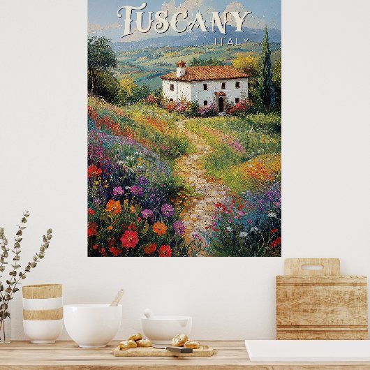 Toscane Reisposter -  Italië Scene Poster (Keuken)