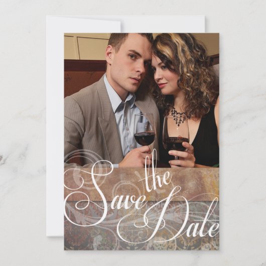  Toscane sparen de Foto van de Datum Save The Date (Voorkant)