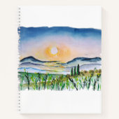 Toscane Sunrise Waterverf Journey Italië Notitieboek (Voorkant)