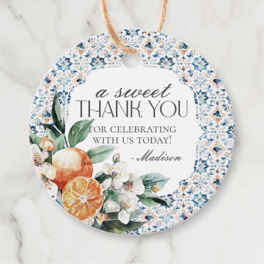 Toscane Tegel Italiaans Toscaanse Kust- Bedankjes Labels (Voorkant)