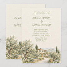 Toscane Villa Olijfgaard Aquarel Bruiloft